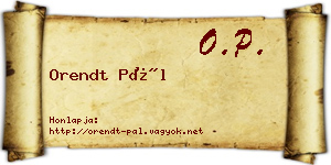 Orendt Pál névjegykártya